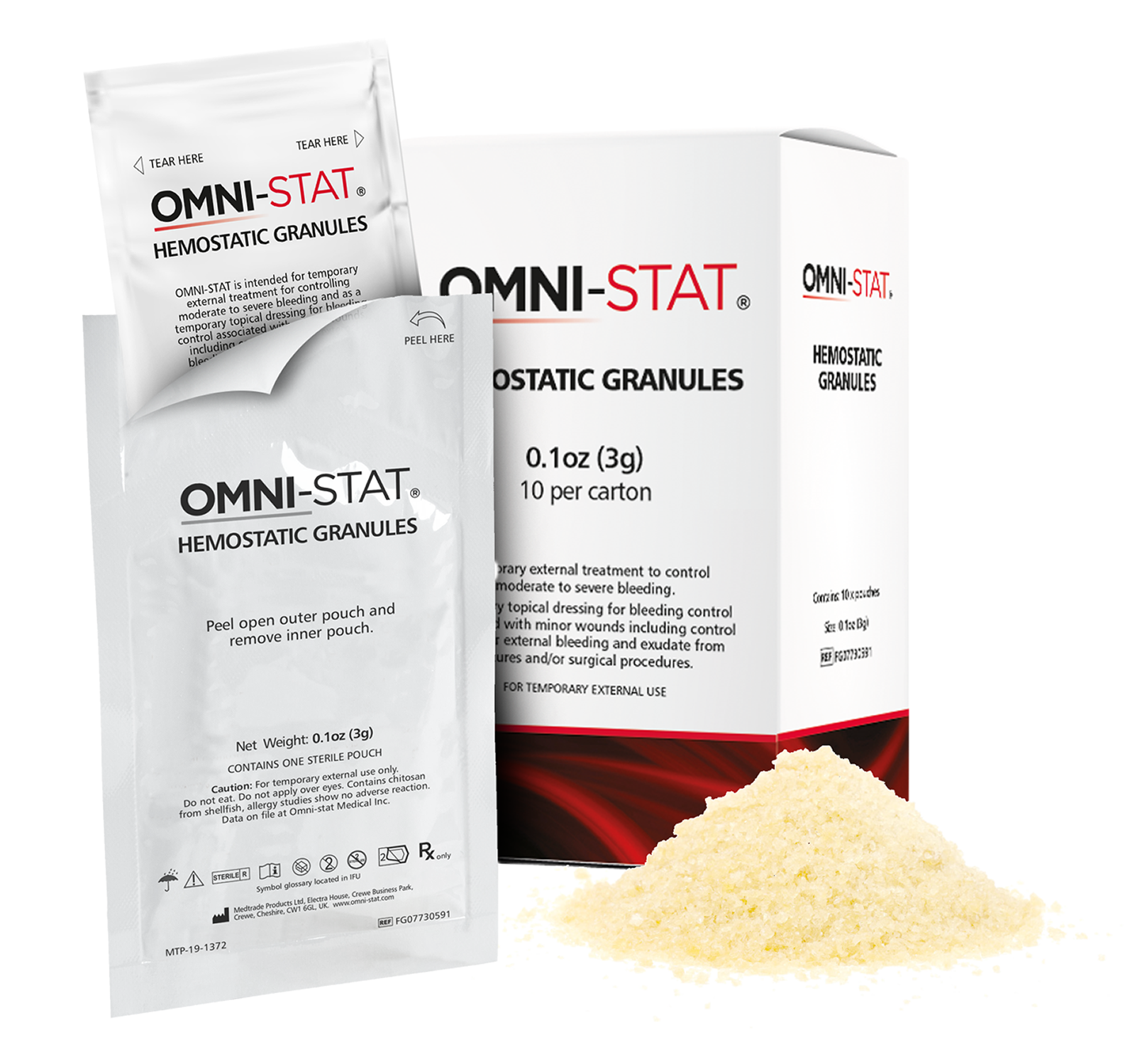 Omni-Stat Granules with Exterior Sterile Pouch