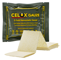 Celox z-fold gauze - blood clotting dressing