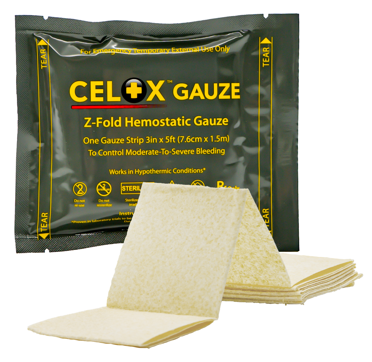 Celox Z-Fold Hemostatic Gauze